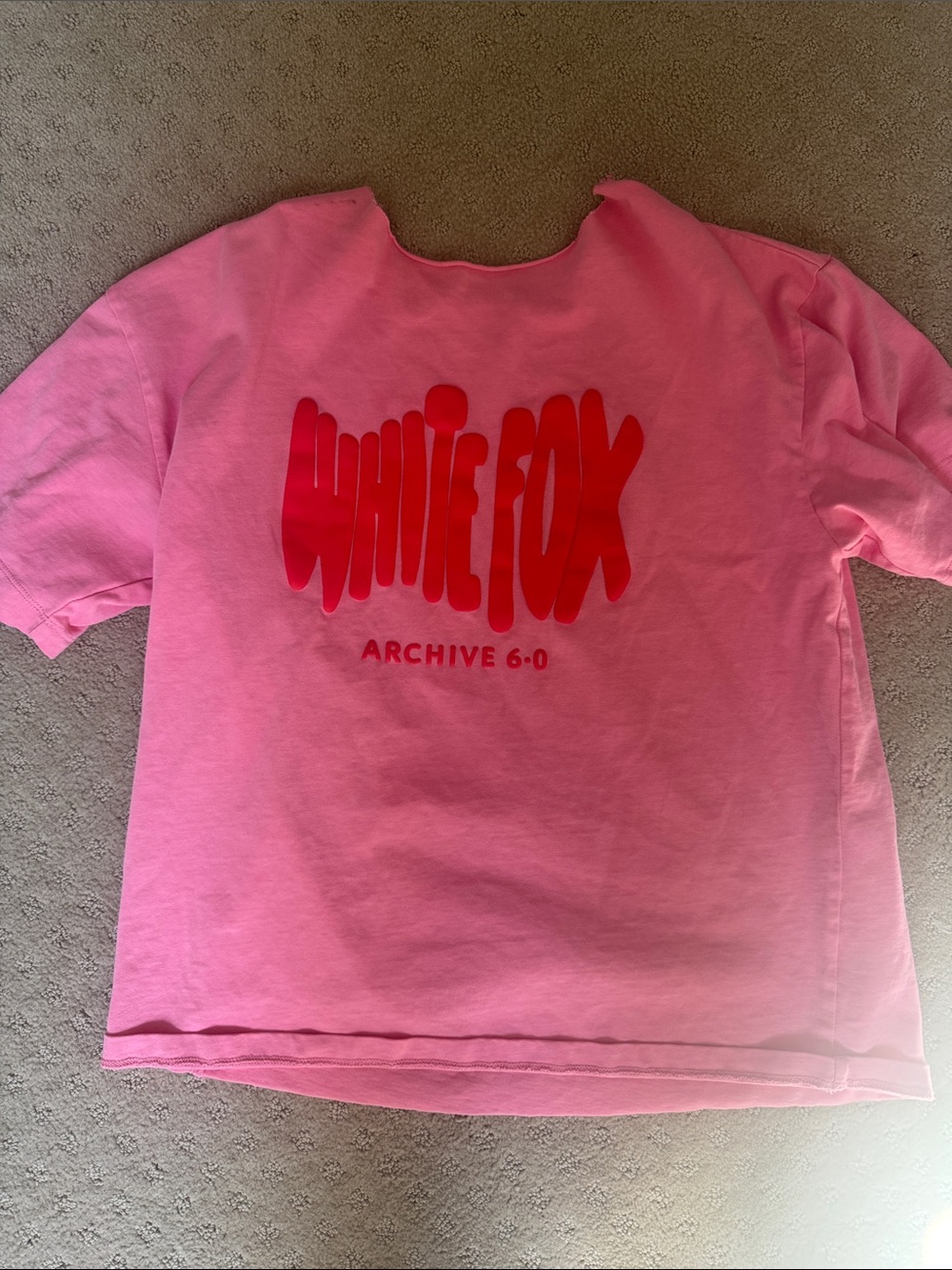 White Fox Boutique Pink Tee with Red Graphic - Archive 6.0